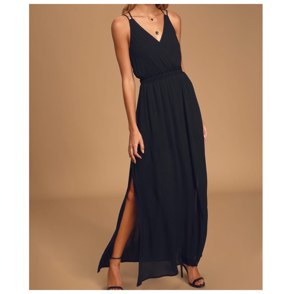 Lost in Paradise Black Maxi Dress